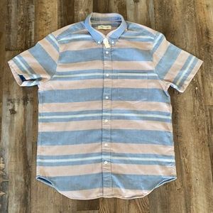 Madewell Pink/Cream Stripe Spring Shirt